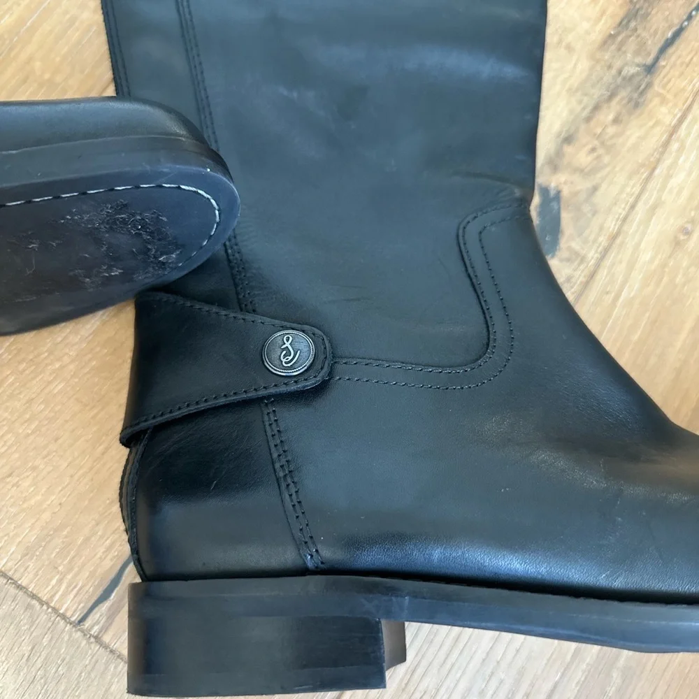 Women’s Sam Edelman Mikala Knee High Wide Calf Black riding boot - Picture 9 of 11